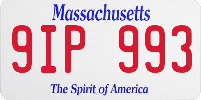MA license plate 9IP993