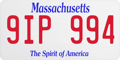 MA license plate 9IP994