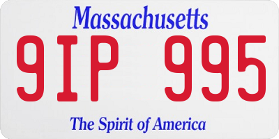MA license plate 9IP995