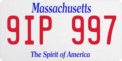 MA license plate 9IP997