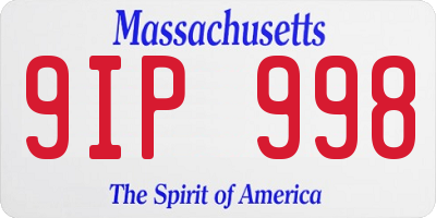 MA license plate 9IP998