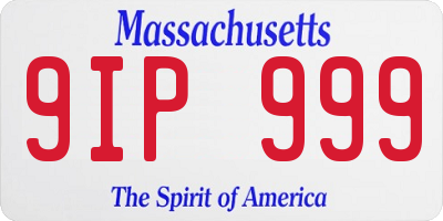 MA license plate 9IP999