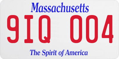 MA license plate 9IQ004