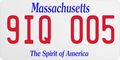 MA license plate 9IQ005
