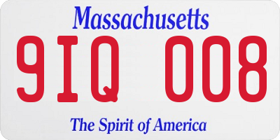 MA license plate 9IQ008