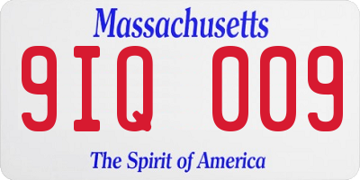 MA license plate 9IQ009