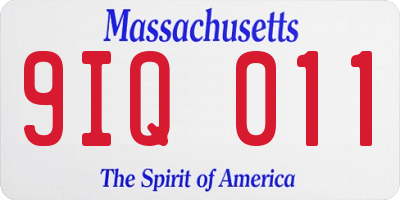 MA license plate 9IQ011