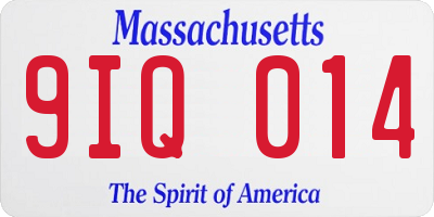 MA license plate 9IQ014