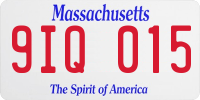 MA license plate 9IQ015