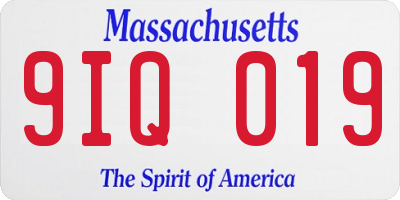MA license plate 9IQ019