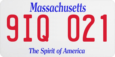 MA license plate 9IQ021