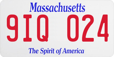 MA license plate 9IQ024