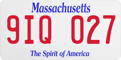 MA license plate 9IQ027