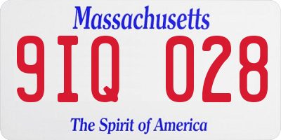 MA license plate 9IQ028