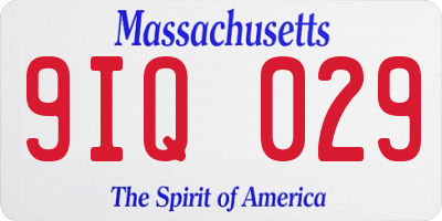 MA license plate 9IQ029