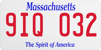 MA license plate 9IQ032