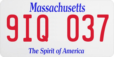 MA license plate 9IQ037
