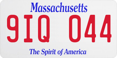 MA license plate 9IQ044