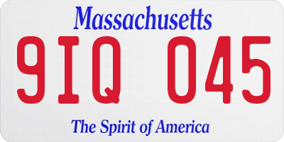 MA license plate 9IQ045