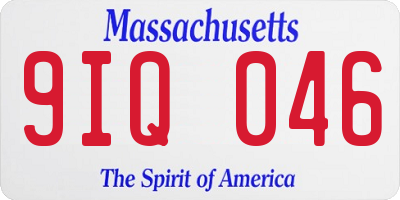 MA license plate 9IQ046