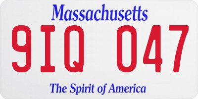 MA license plate 9IQ047