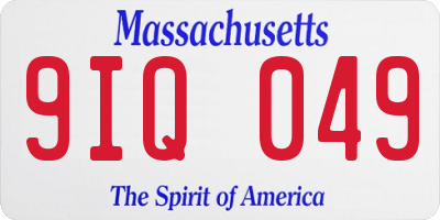 MA license plate 9IQ049