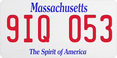 MA license plate 9IQ053