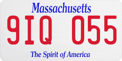 MA license plate 9IQ055