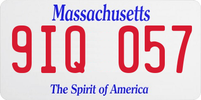 MA license plate 9IQ057