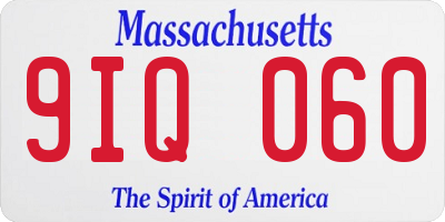 MA license plate 9IQ060