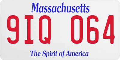 MA license plate 9IQ064