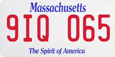 MA license plate 9IQ065