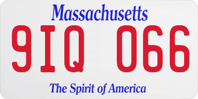 MA license plate 9IQ066