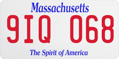 MA license plate 9IQ068