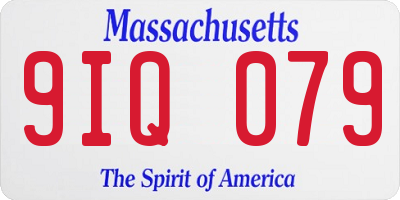 MA license plate 9IQ079
