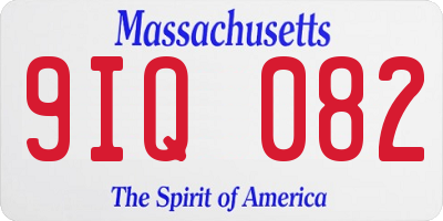 MA license plate 9IQ082