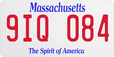 MA license plate 9IQ084