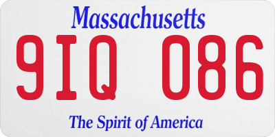 MA license plate 9IQ086