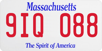 MA license plate 9IQ088