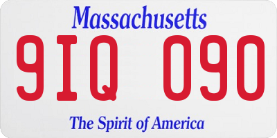 MA license plate 9IQ090