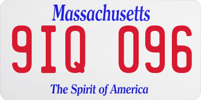 MA license plate 9IQ096