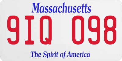 MA license plate 9IQ098