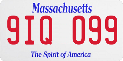 MA license plate 9IQ099