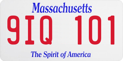 MA license plate 9IQ101