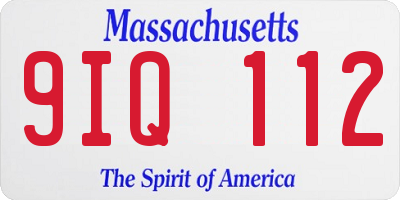 MA license plate 9IQ112