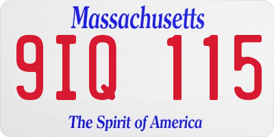 MA license plate 9IQ115