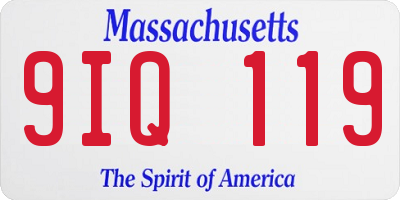 MA license plate 9IQ119