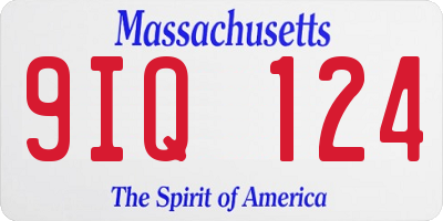 MA license plate 9IQ124
