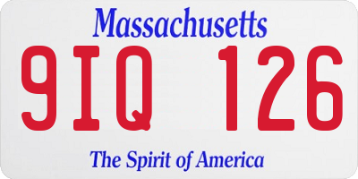 MA license plate 9IQ126