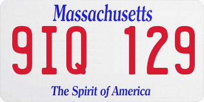 MA license plate 9IQ129